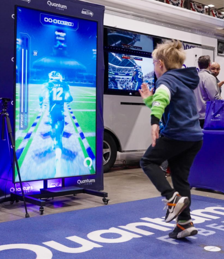 Quantum Fiber Speed Zone interactive stadium installation